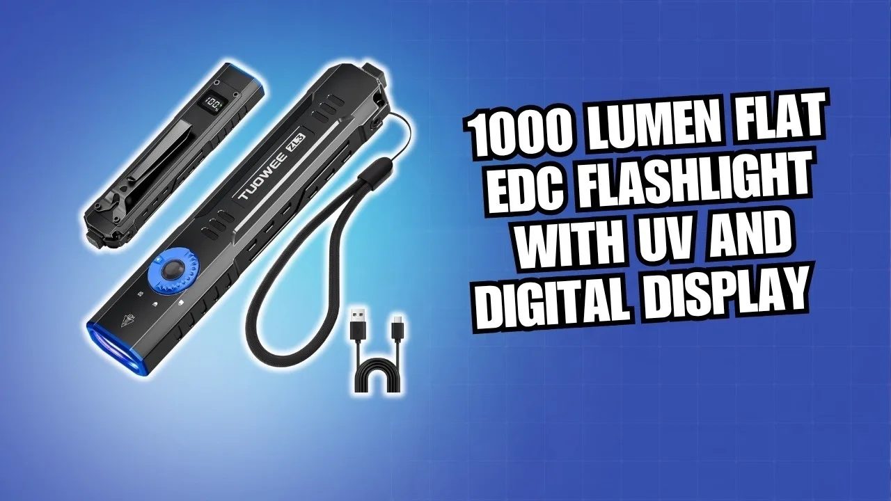 1000 Lumen Flat EDC Flashlight with UV and Digital Display