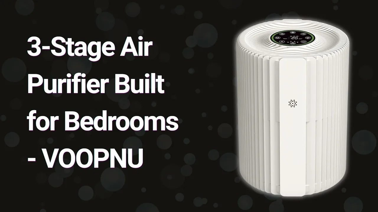 3-Stage Air Purifier Built for Bedrooms - VOOPNU