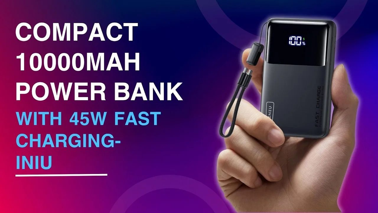 Compact 10000mAh Power Bank with 45W Fast Charging - INIU