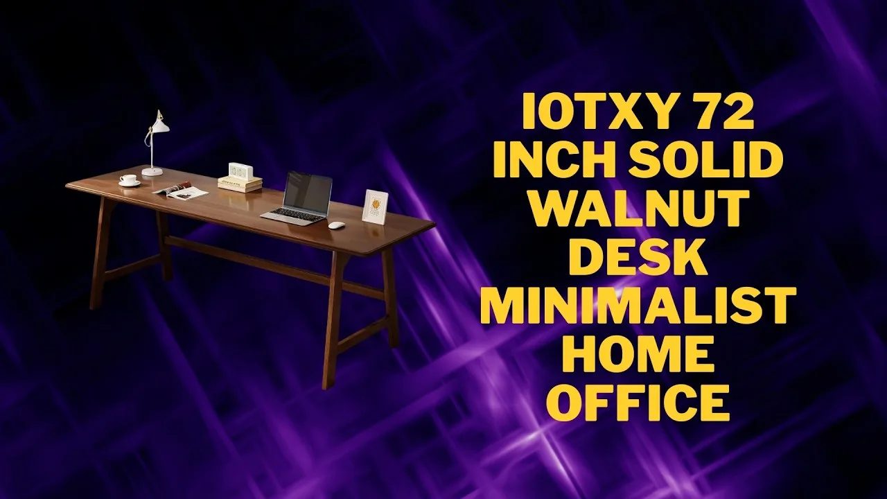 IOTXY 72 Inch Solid Walnut Desk - MINIMALIST Home Office