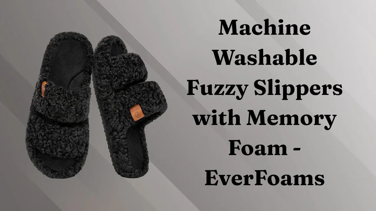 Machine Washable Fuzzy Slippers with Memory Foam - EverFoams