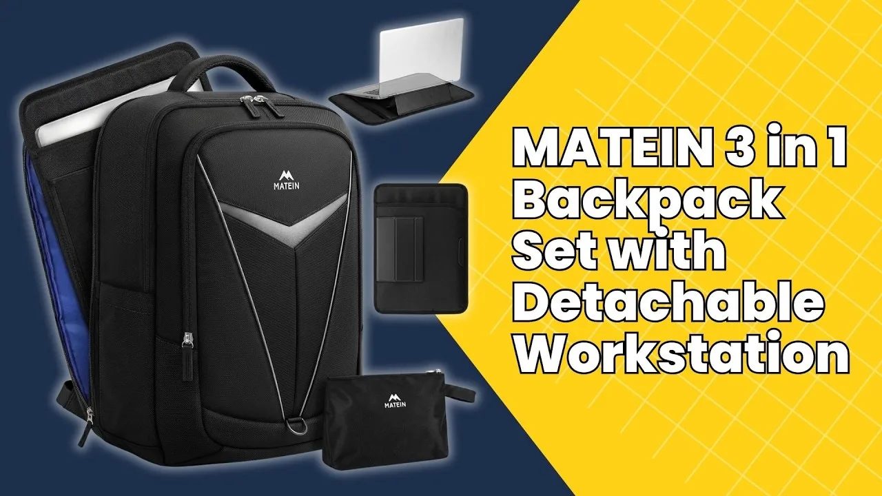 MATEIN 3 in 1 Backpack Set with Detachable Workstation