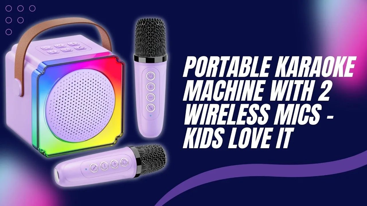 Portable Karaoke Machine with 2 Wireless Mics - Kids LOVE It
